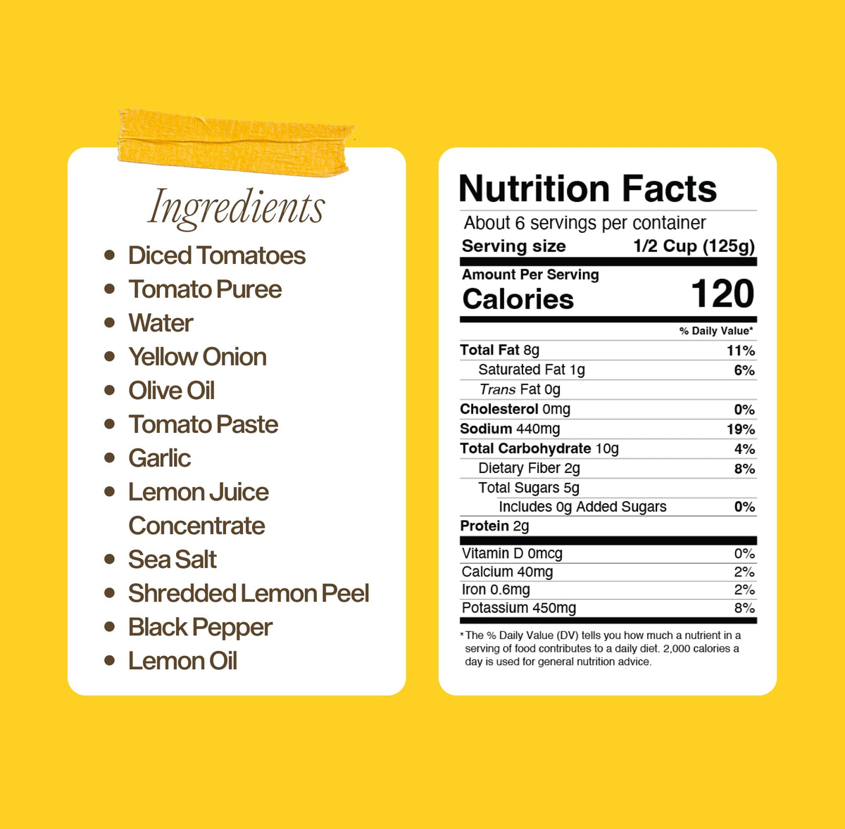 Sauz Summer Lemon Marinara Sauce — Clean Ingredients, Gluten-Free, No Seed Oils | 2-Pack, 12 Servings