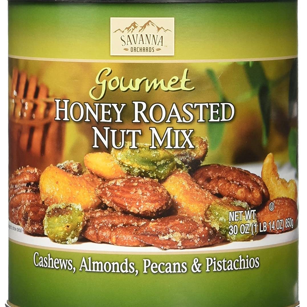 Savanna Orchards Gourmet Honey Roasted Nut Mix – Cashews, Almonds, Pecans & Pistachios (30 oz)