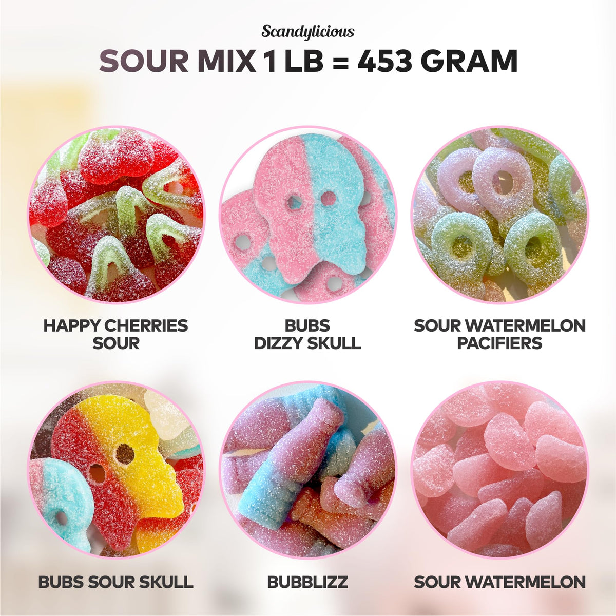 Scandylicious Swedish Candy Sour Pick & Mix – 1 lb with BUBS Skulls