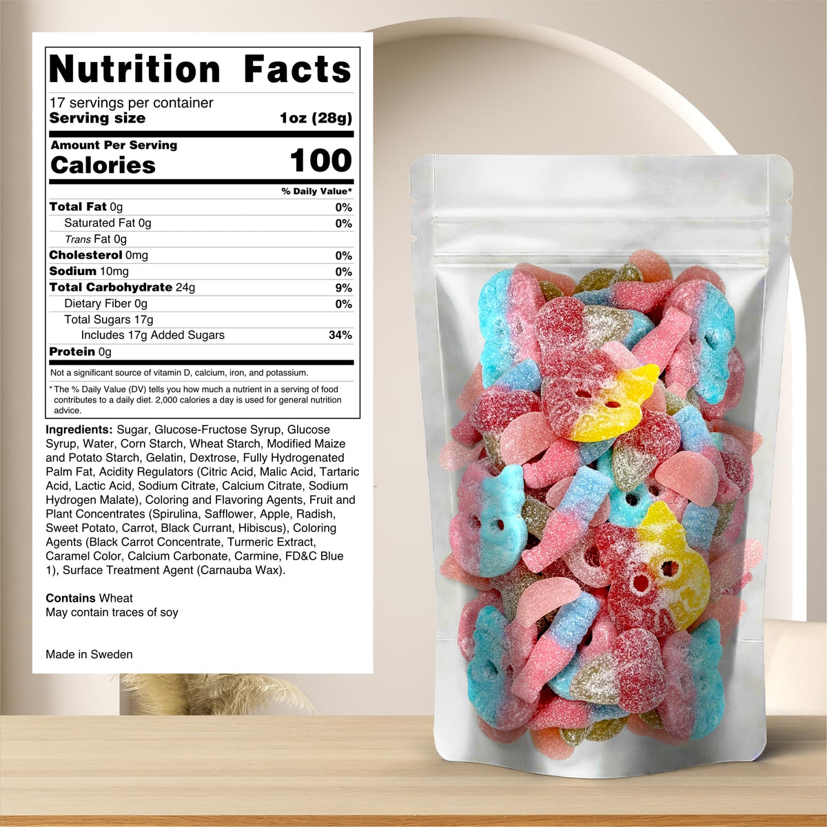 Scandylicious Swedish Candy Sour Pick & Mix – 1 lb with BUBS Skulls