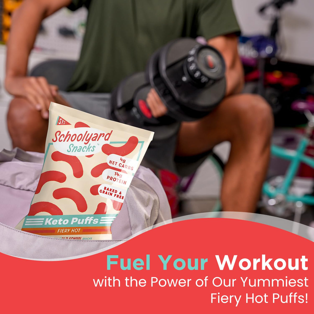 Schoolyard Keto Fiery Hot Protein Puffs — 14g Protein, 4g Net Carbs, Gluten Free, 12 Pack (USA Made)