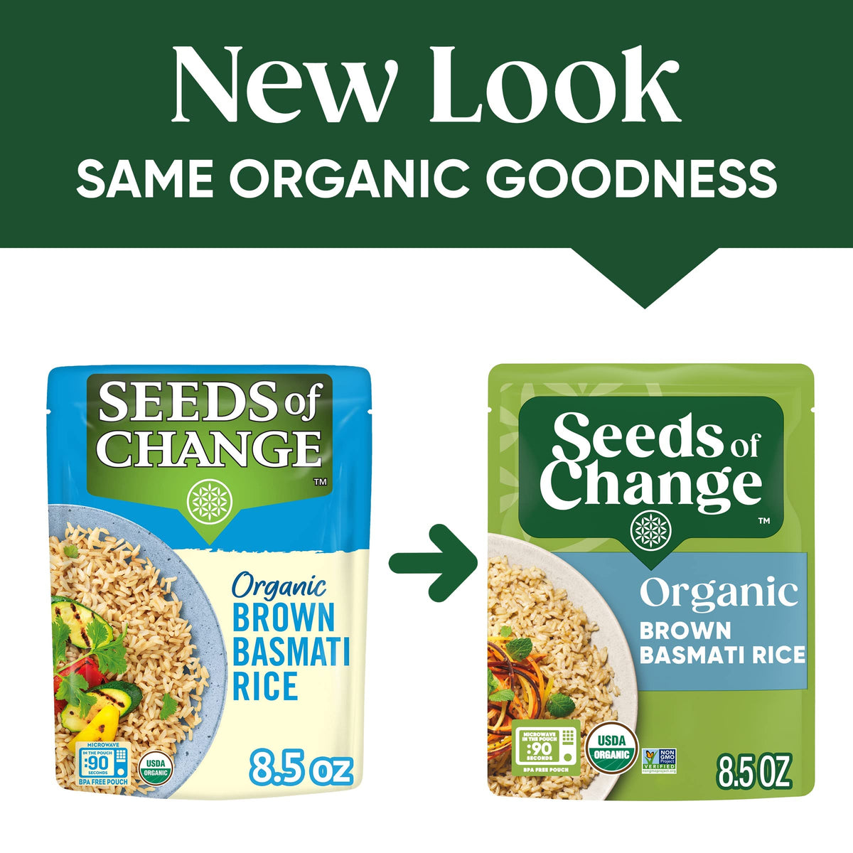SEEDS OF CHANGE Organic Brown Basmati Rice — 8.5 oz Pouch (Pack of 12)