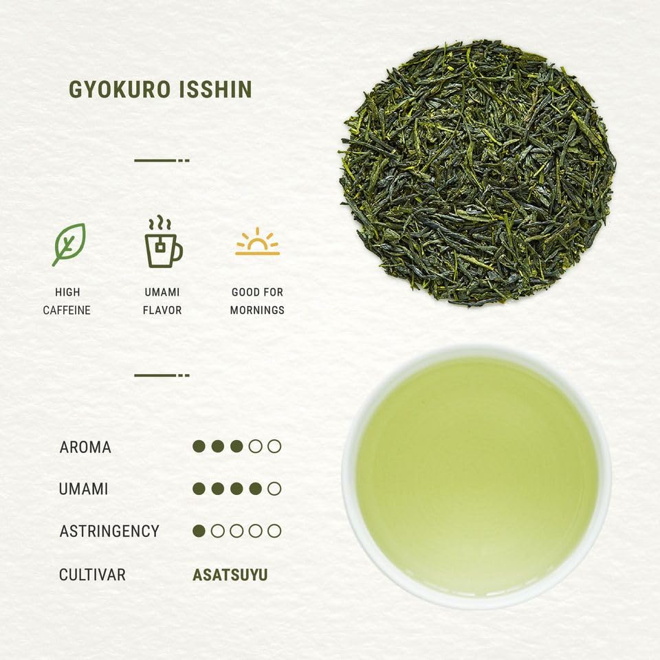 Senbird Premium Gyokuro Kyoto Shade-Grown Japanese Green Tea in Airtight Tin (Isshin)