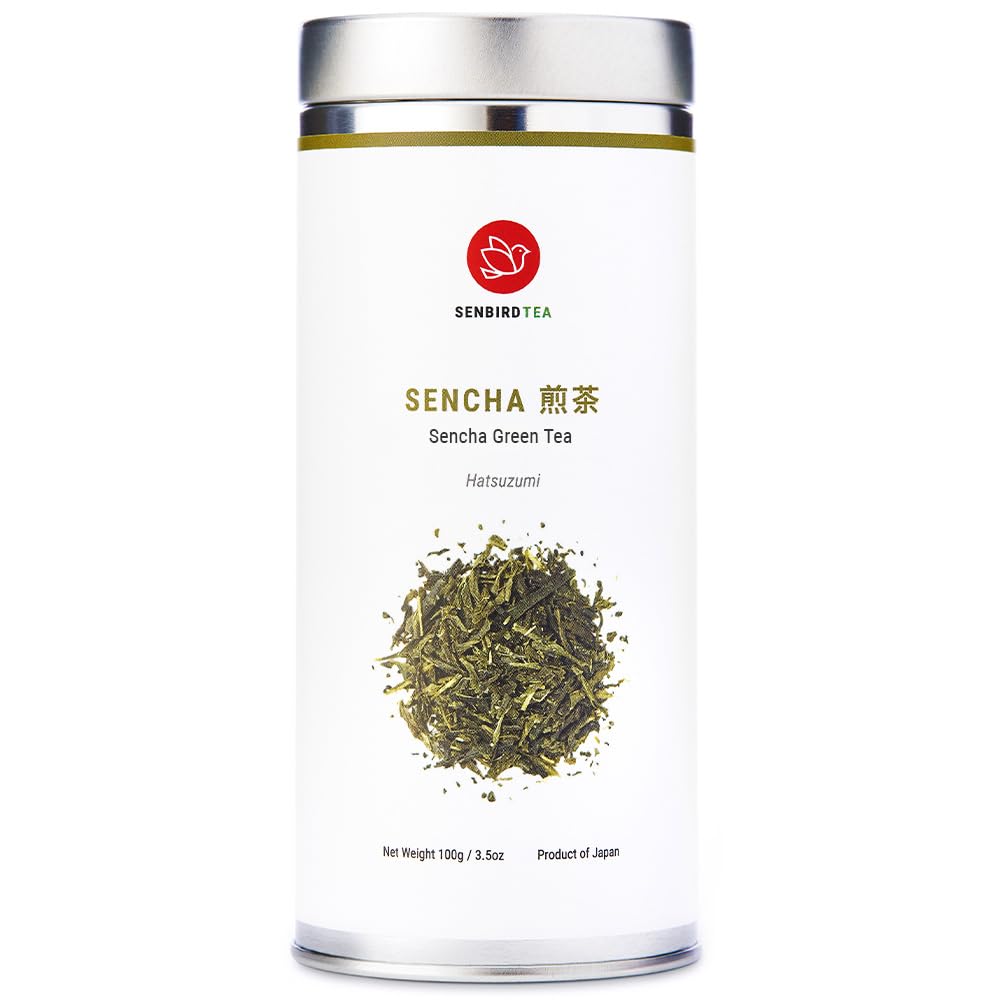 Senbird Premium Sencha – Japanese Green Tea from Shizuoka | Loose Leaf in Airtight Tin (3.5oz/100g)