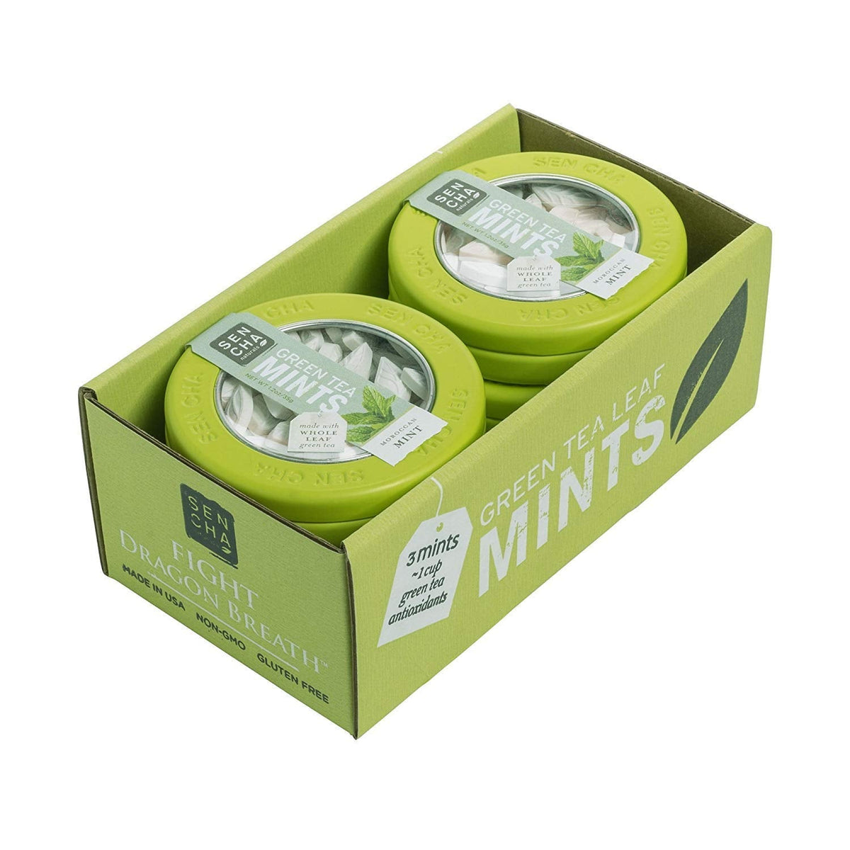 SENCHA NATURALS Green Tea Mints – Moroccan Mint, 1.2 oz (Pack of 6)