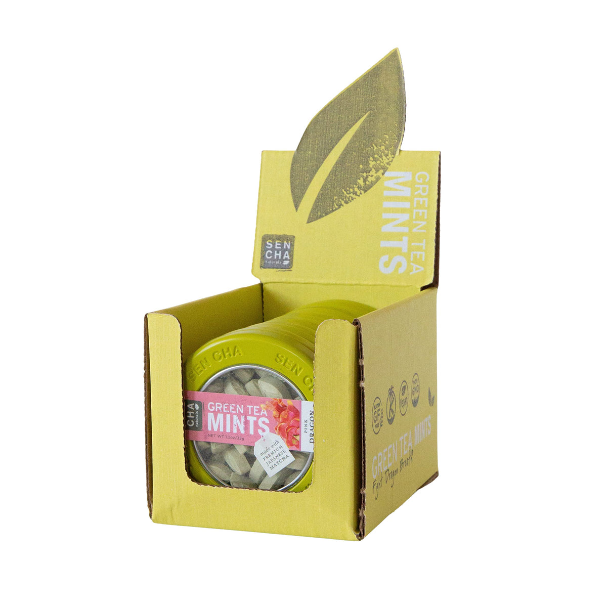 SENCHA NATURALS Green Tea Mints – Pink Dragonfruit, 1.2oz (Pack of 6)