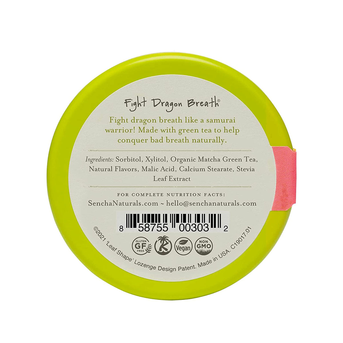 SENCHA NATURALS Green Tea Mints – Pink Dragonfruit, 1.2oz (Pack of 6)