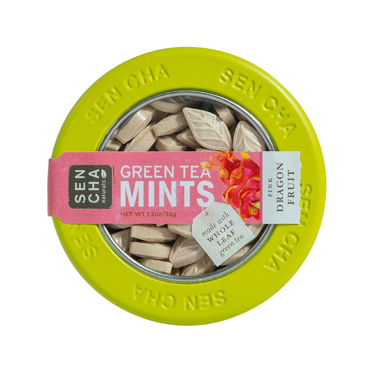 SENCHA NATURALS Green Tea Mints – Pink Dragonfruit, 1.2oz (Pack of 6)