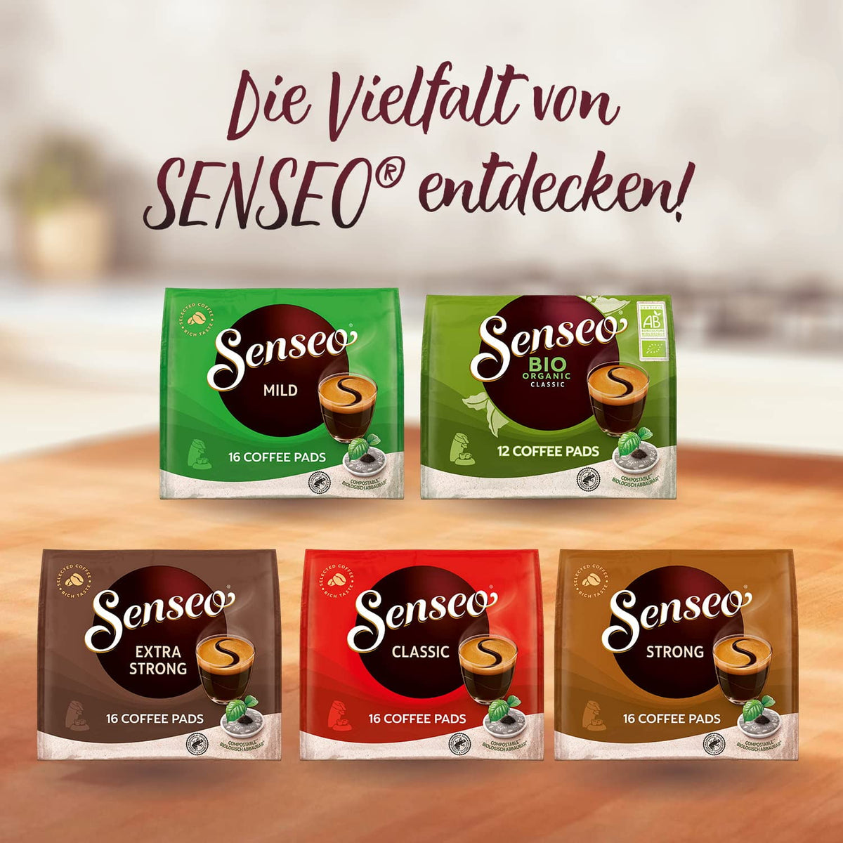 Senseo Classic Medium Roast Coffee Pods – 160-Count Bulk Pack for Senseo Machines (Compostable)