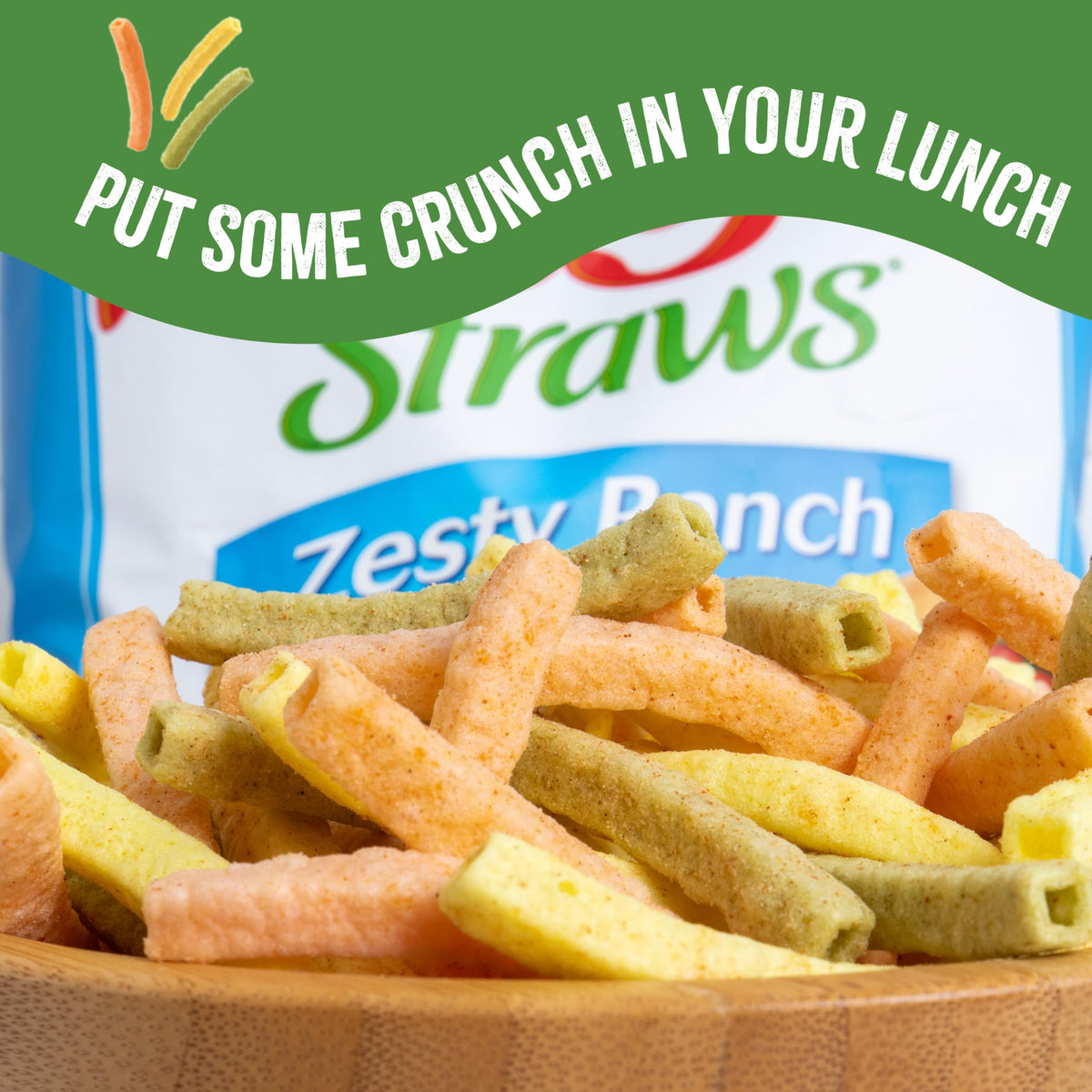 Sensible Portions Garden Veggie Snacks – Ranch Veggie Straws, 1 oz, Pack of 24