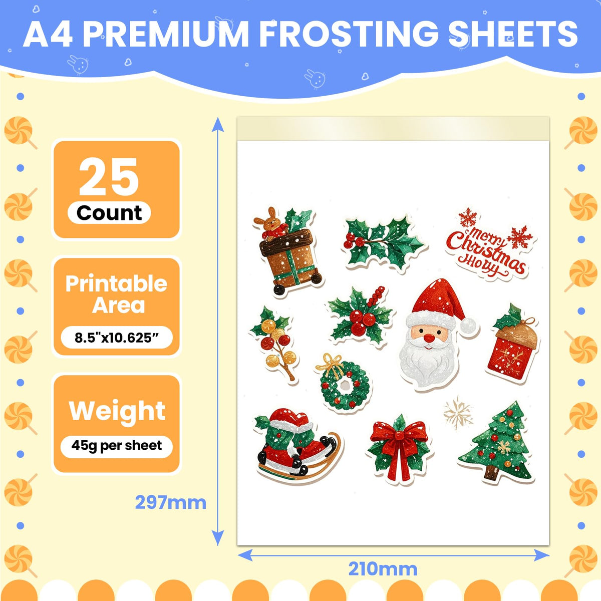 SENTRELA Edible Paper – 25 Count A4 Sugar Sheets for Edible Printers