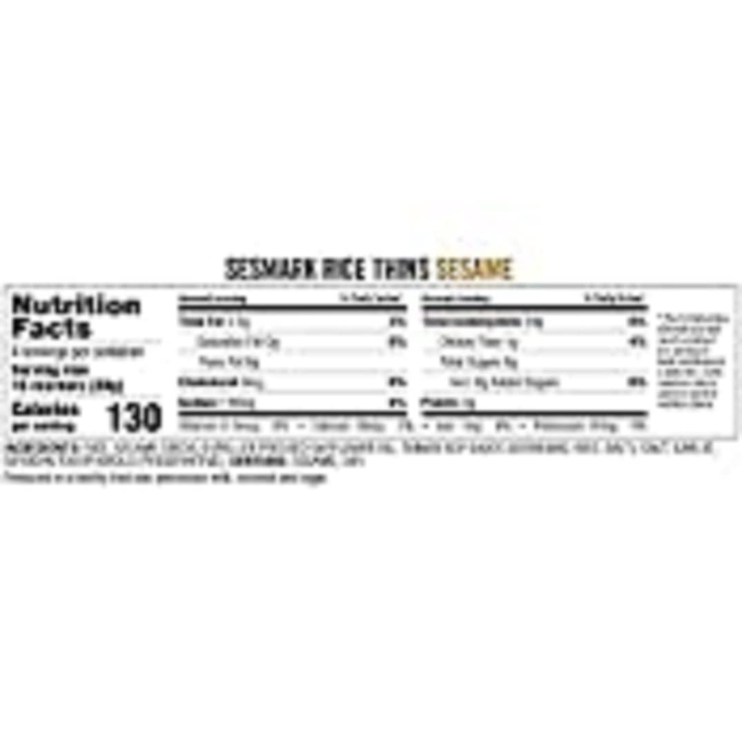 Sesmark Gluten Free Rice Thins Sesame – Non-GMO Project Verified (Pack of 12)