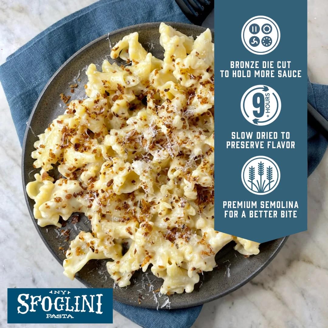 Sfoglini Trumpets Pasta (Organic Durum Semolina) – Campanelle Bell Shape, 4-Pack 16oz