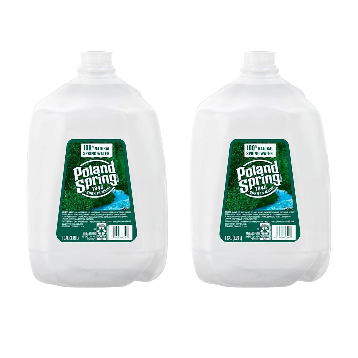 SHAHCO Poland Spring 100% Natural Spring Water — 1 Gallon (2 Pack)