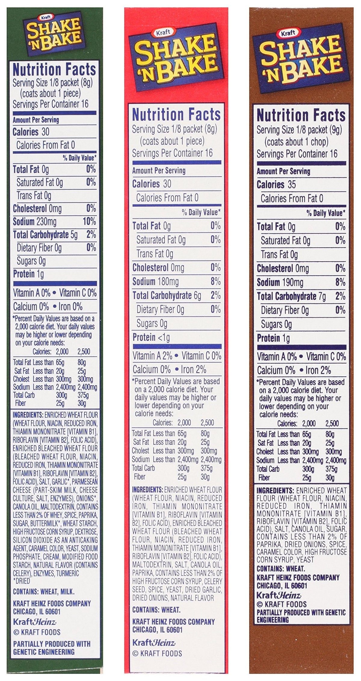 Shake N Bake Variety Bundle – Original Pork 5oz, Original Chicken 4.5oz, Parmesan Crusted 4.75oz (3 Pack)