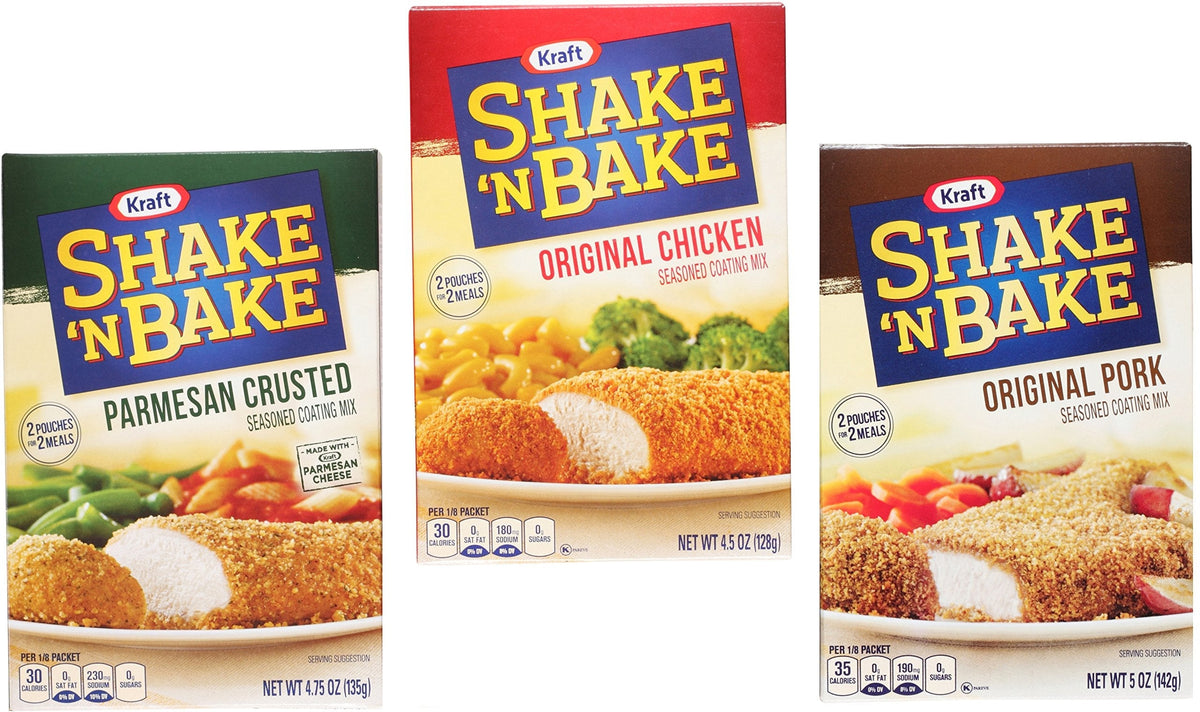 Shake N Bake Variety Bundle – Original Pork 5oz, Original Chicken 4.5oz, Parmesan Crusted 4.75oz (3 Pack)