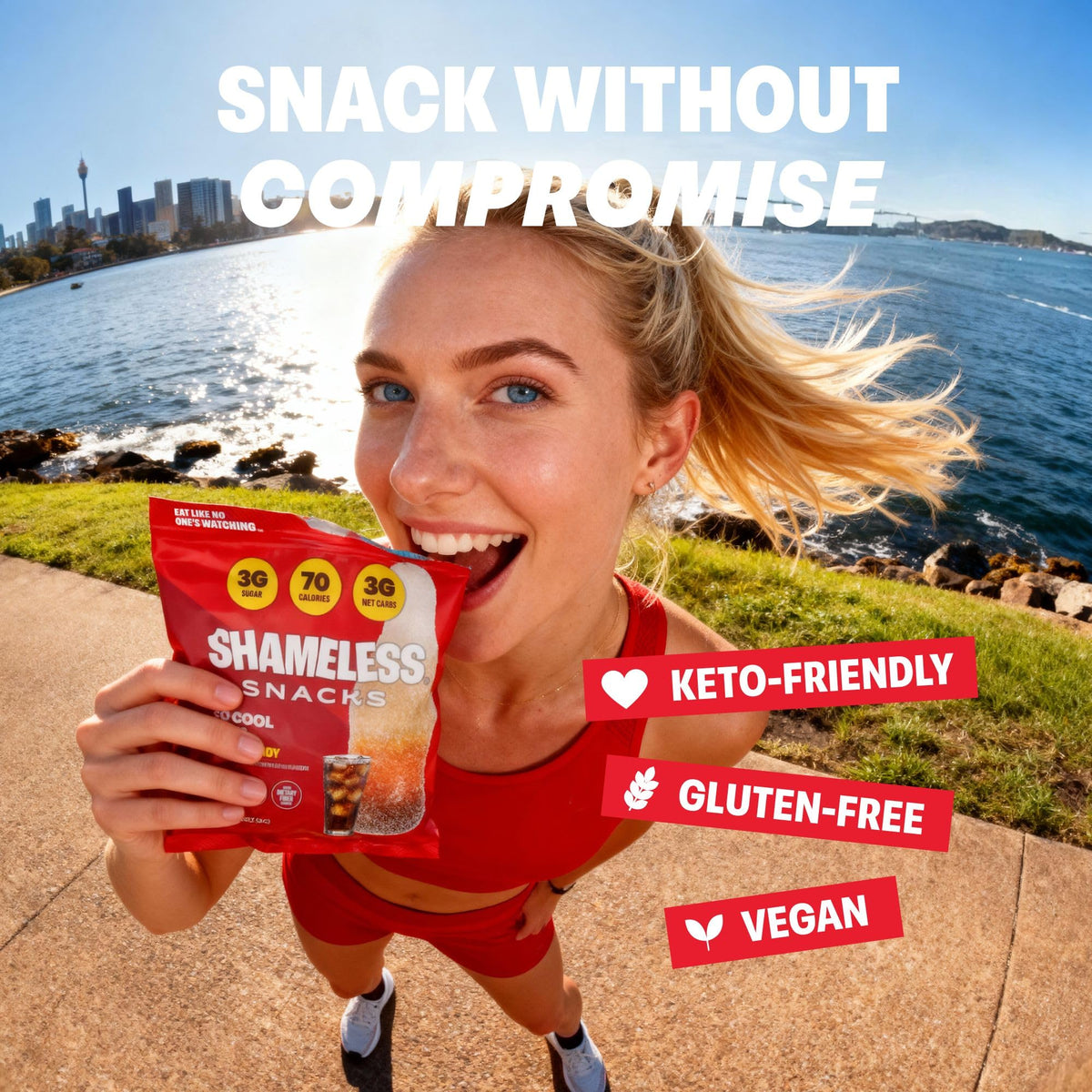 Shameless So Cool Cola Bottle Candy – Low Sugar Gummy, Keto, Vegan & Gluten Free