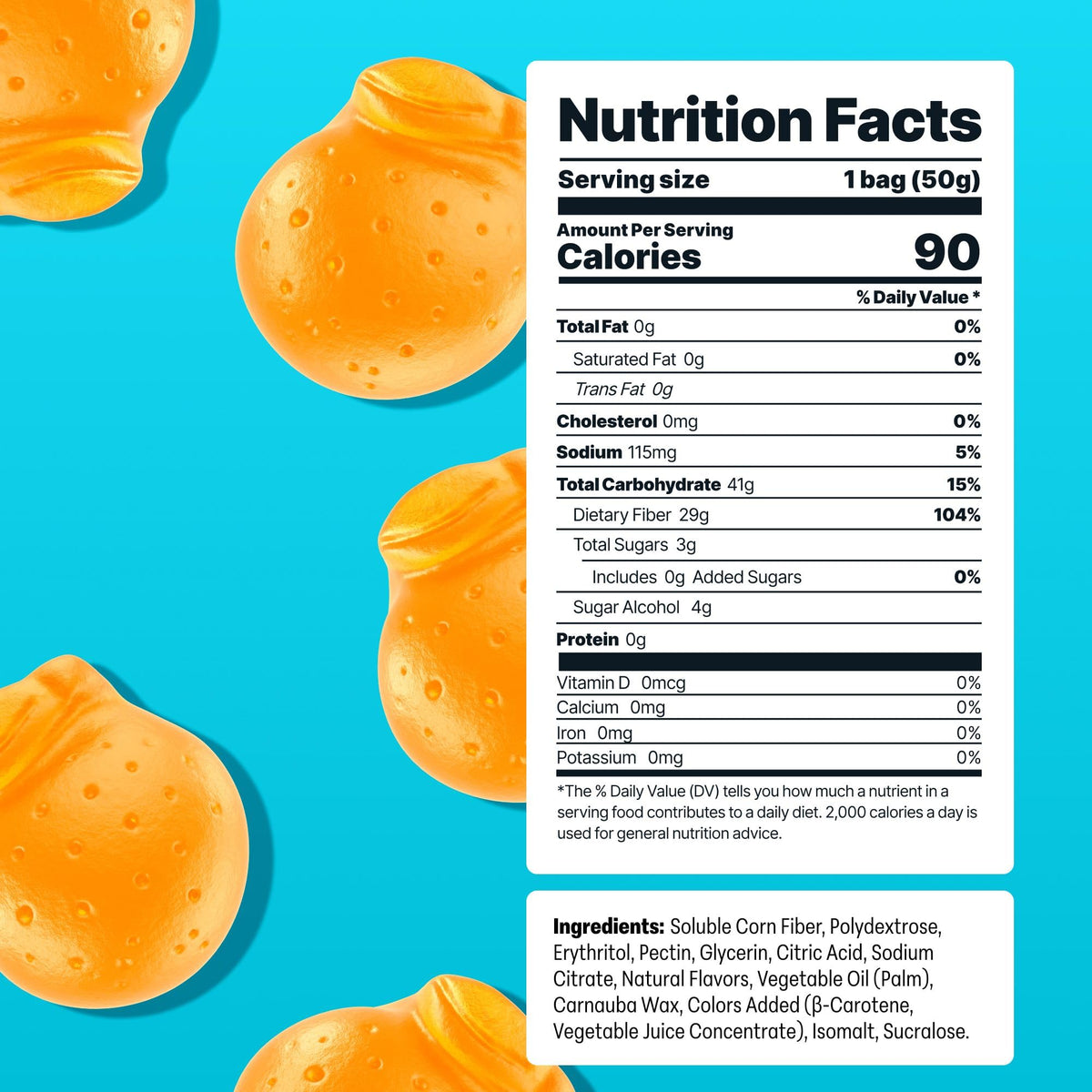 Shameless Snacks Orange Blossom Bliss – Keto Orange Gummy Candy, 3g Sugar, Gluten Free & Vegan