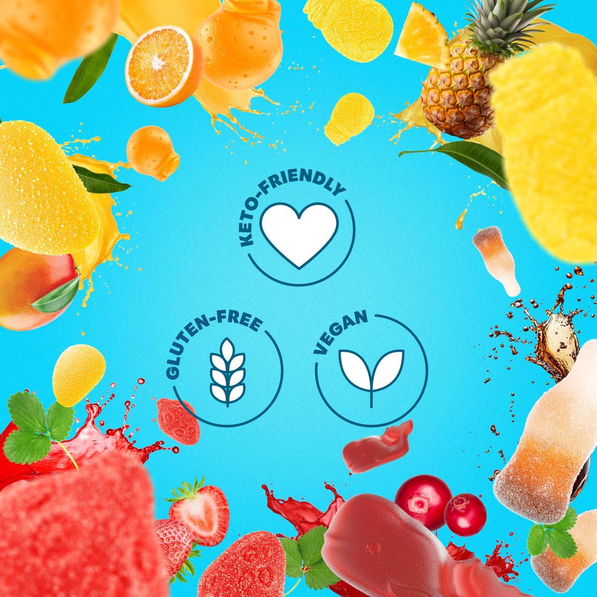 Shameless Snacks Candy Carnival – Sour & Fruit Gummies Variety Pack | 3g Sugar, Gluten Free