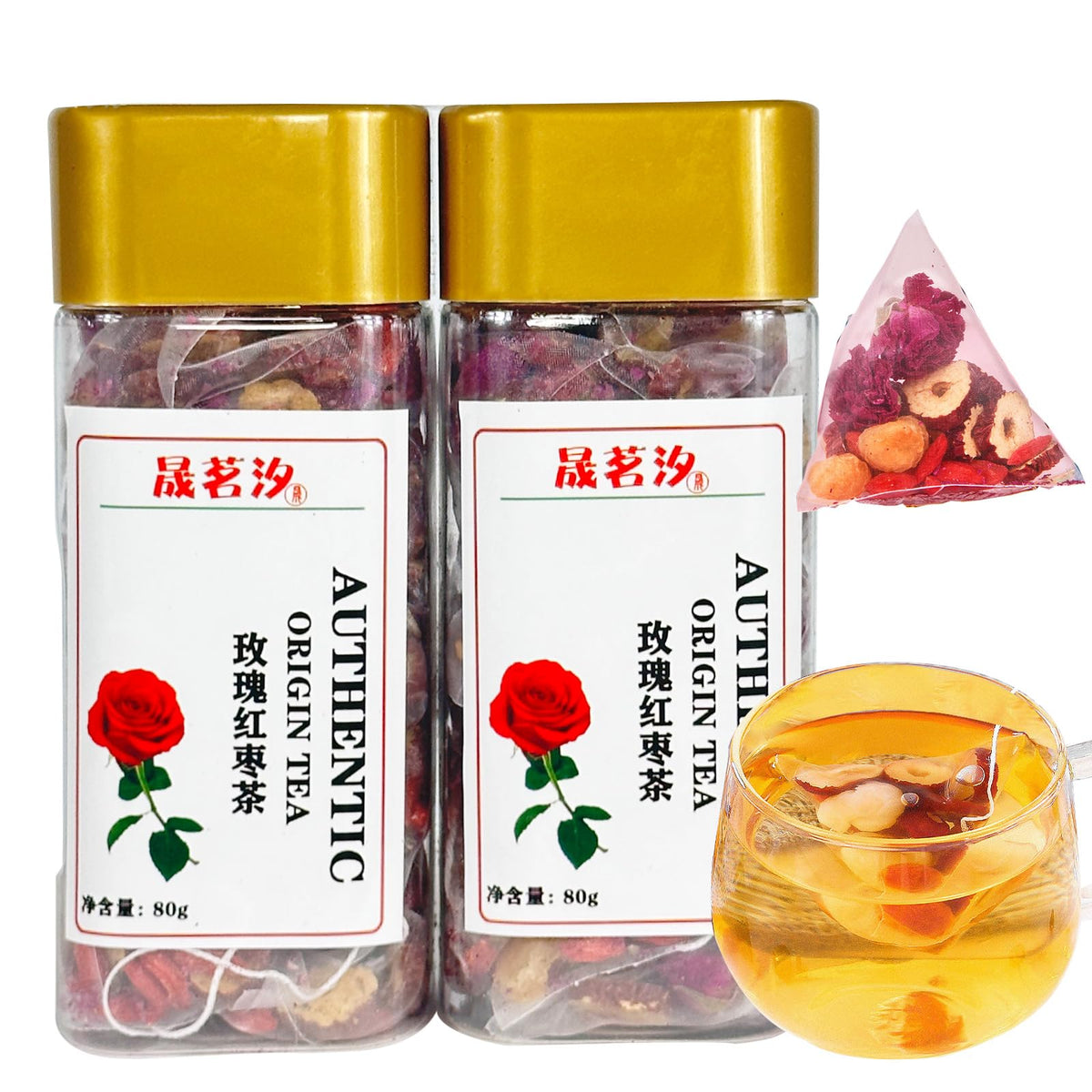 Shengmingxi Longan Red Date Tea — Rose, Jujube & Goji, Caffeine-Free 160g