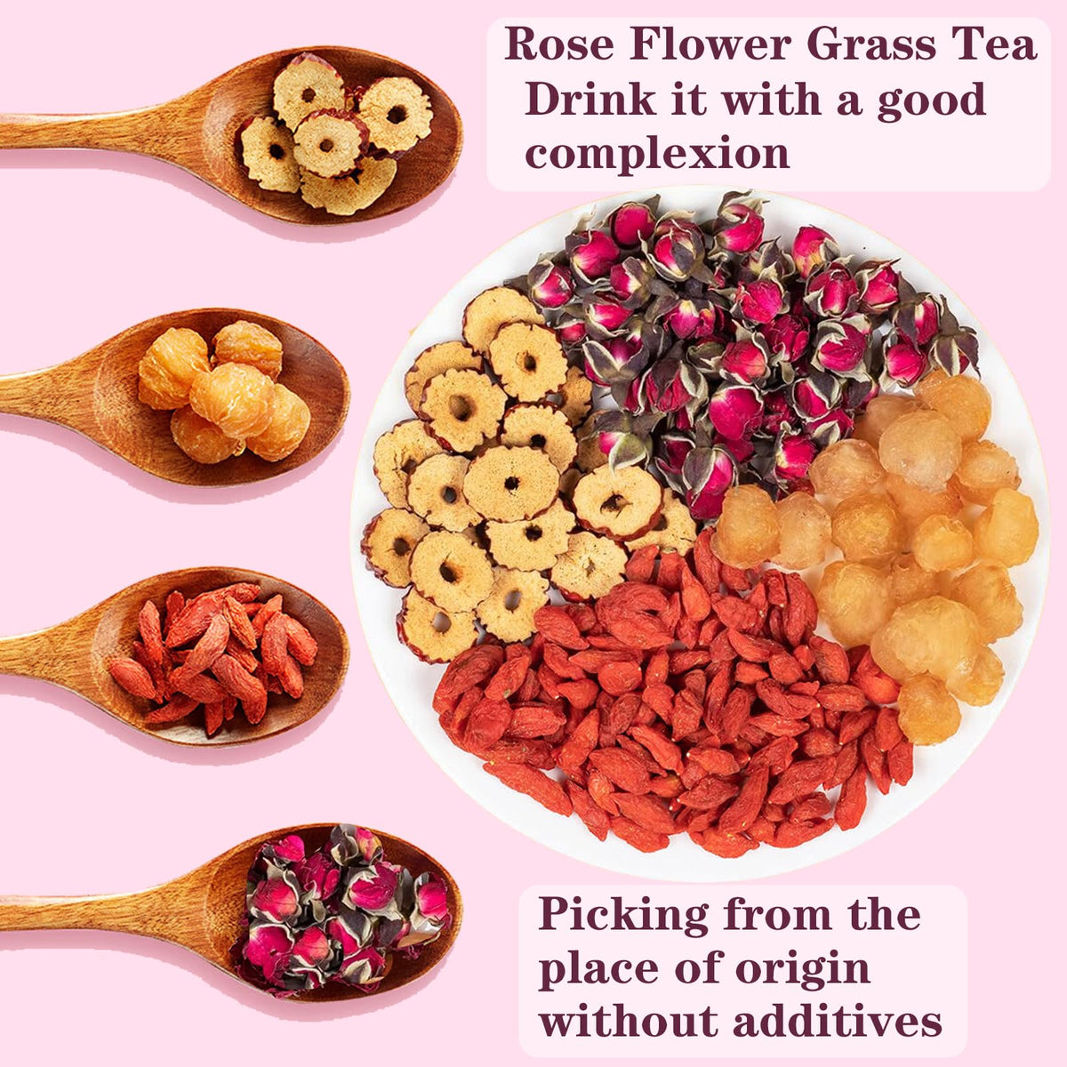 Shengmingxi Longan Red Date Tea — Rose, Jujube & Goji, Caffeine-Free 160g