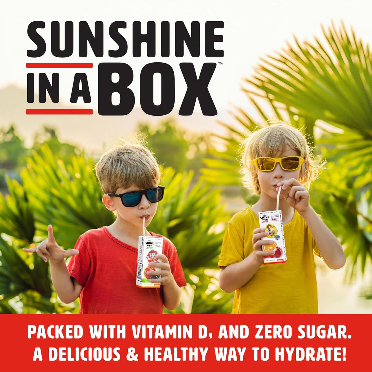 ShineWater x Paw Patrol Fruit Punch Kids Juice Boxes with Vitamin D – 32 Pack
