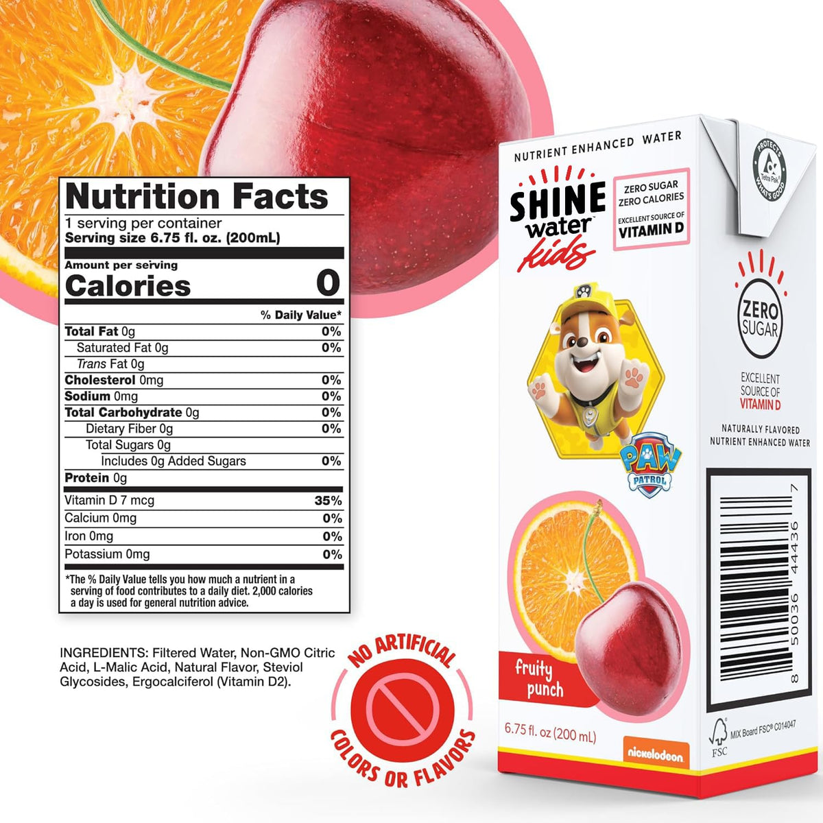 ShineWater x Paw Patrol Fruit Punch Kids Juice Boxes with Vitamin D – 32 Pack