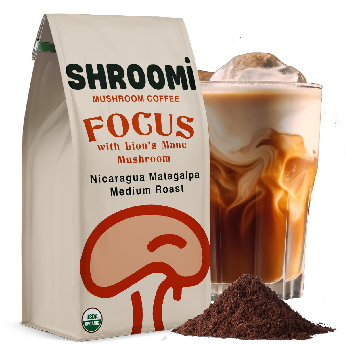 Shroomi Mushroom Focus Coffee — 16,000mg Lions Mane, Reishi & Chaga | Medium Roast 10oz