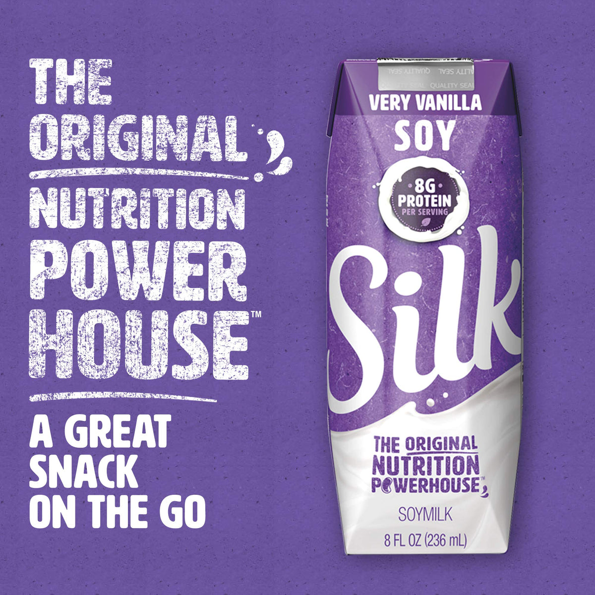 Silk Shelf-Stable Very Vanilla Soymilk, 8 oz, 18 Pack - Dairy-Free & Non-GMO