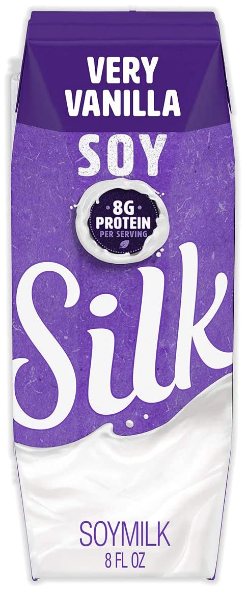 Silk Shelf-Stable Very Vanilla Soymilk, 8 oz, 18 Pack - Dairy-Free & Non-GMO