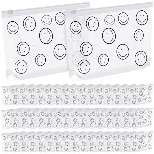 Silkfly 50 Pcs Clear Makeup Bags Bulk Cosmetic Bags with Zippers Travel Toiletry Pouch for Women Men Portable Waterproof PE Pouch Fit Airport Airline Compliant