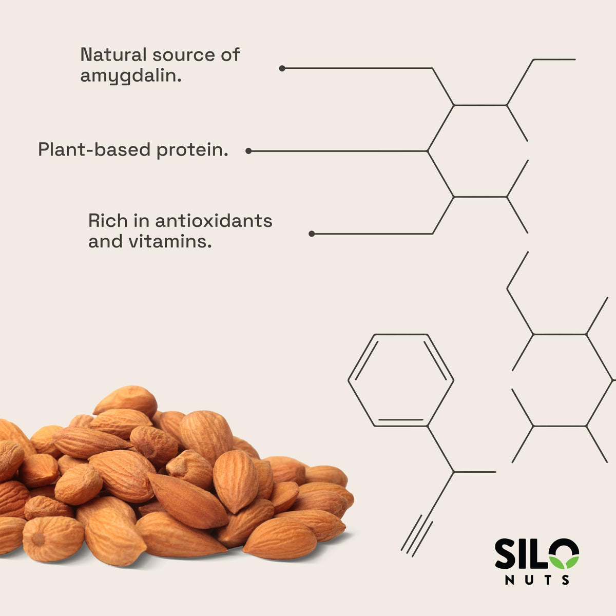 SILO Nuts Organic Bitter Apricot Kernels - 16 oz USDA Organic, Non-GMO, No Additives