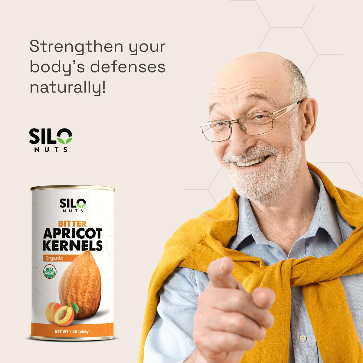 SILO Nuts Organic Bitter Apricot Kernels - 16 oz USDA Organic, Non-GMO, No Additives