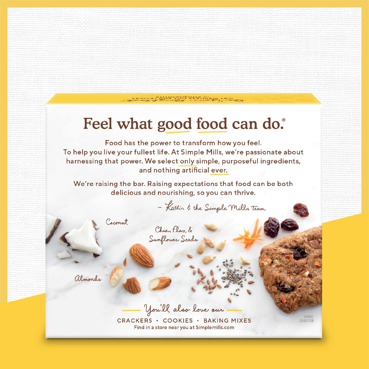 Simple Mills Almond Flour Snack Bars – Spiced Carrot Cake, Gluten Free, Paleo Friendly, 6 oz Pack of 6