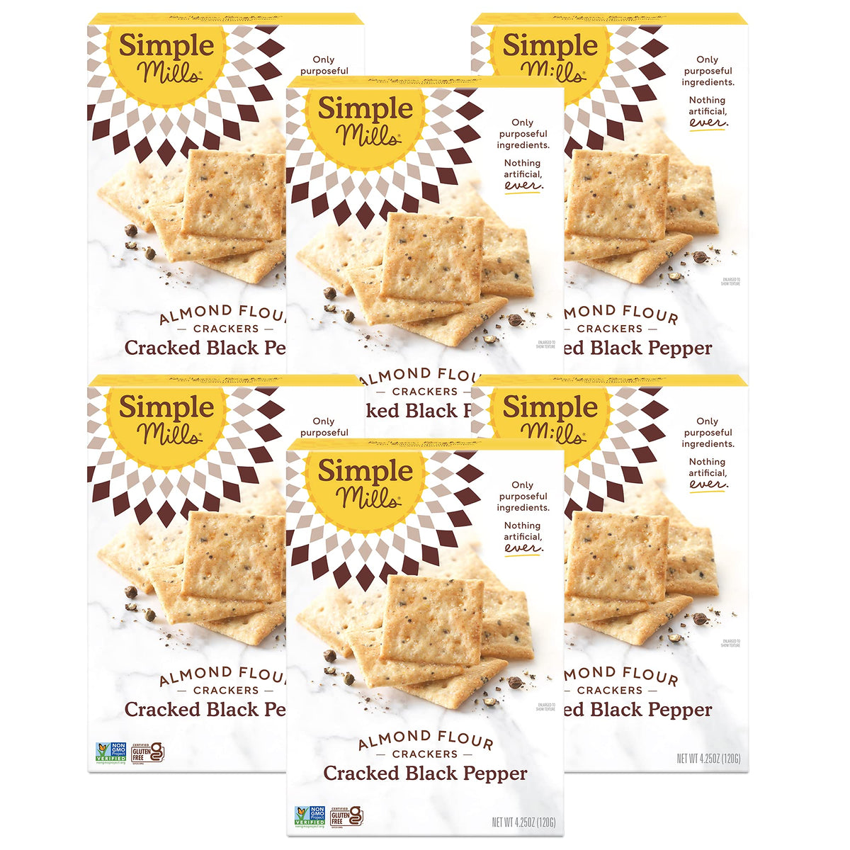 Simple Mills Almond Flour Crackers, Black Cracked Pepper – Gluten Free & Vegan