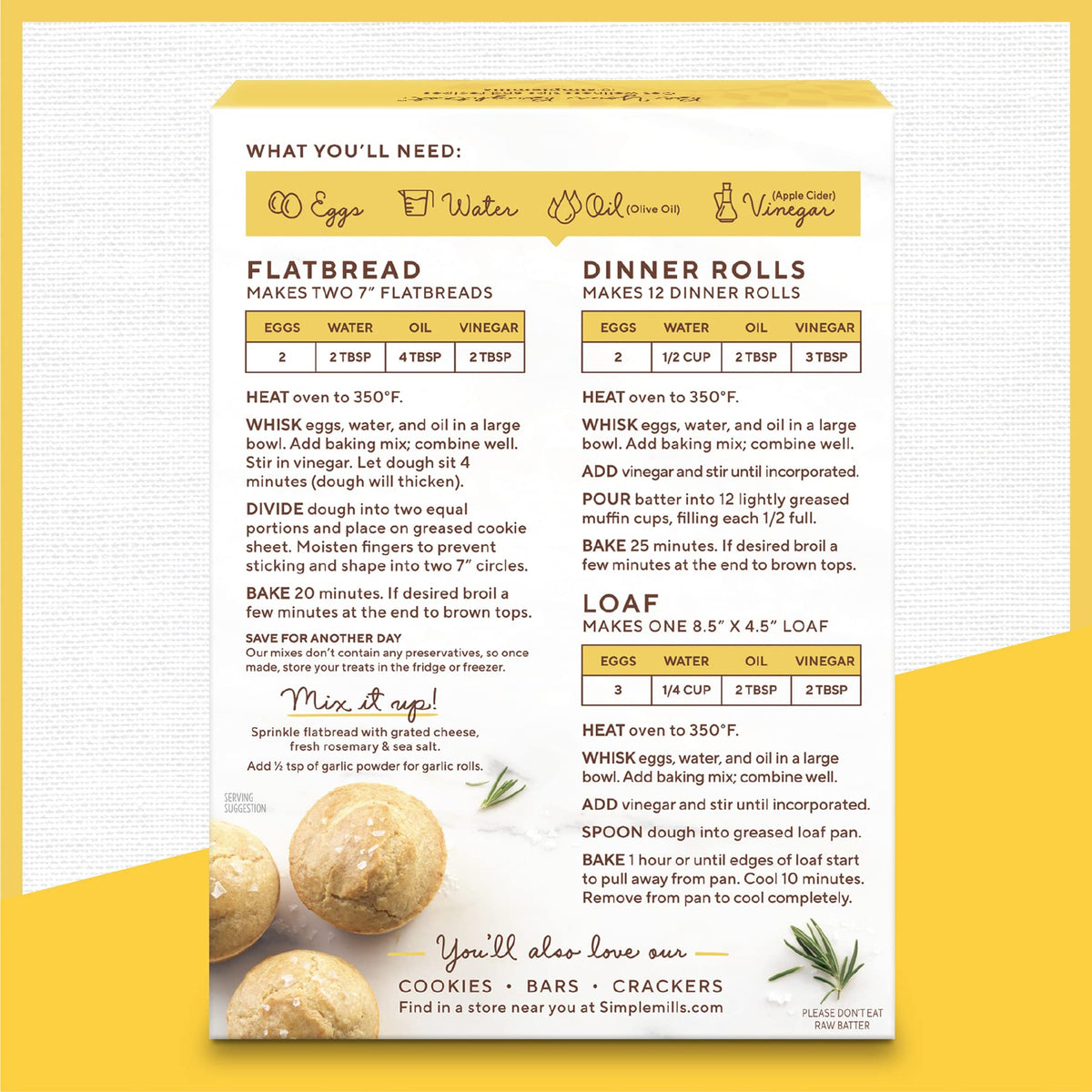 Simple Mills Almond Flour Artisan Bread Mix – Gluten Free, Grain Free, 3-Box Pack (Packaging May Vary)