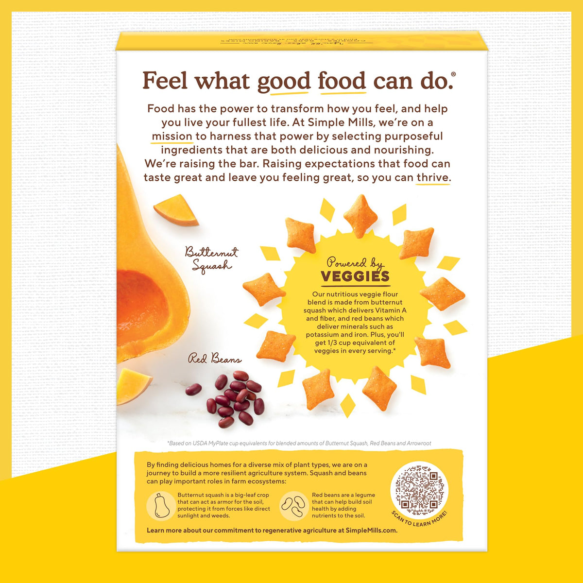 Simple Mills Pop Mmms Cheddar Veggie Flour Baked Snack Crackers - Gluten Free 6 Pack