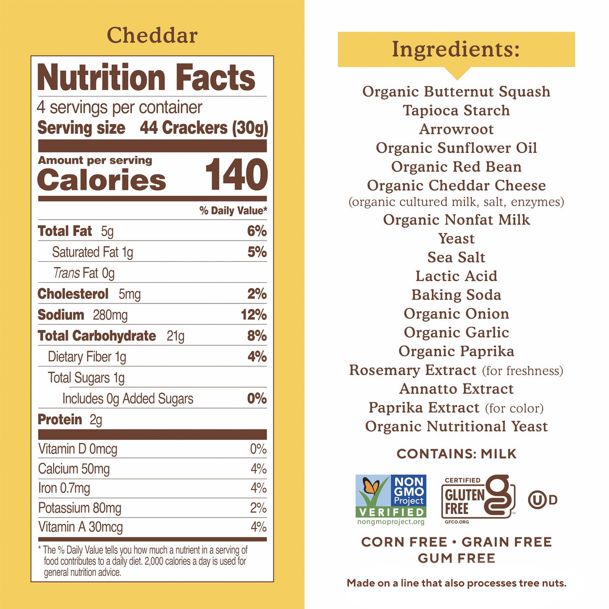 Simple Mills Pop Mmms Cheddar Veggie Flour Baked Snack Crackers - Gluten Free 6 Pack