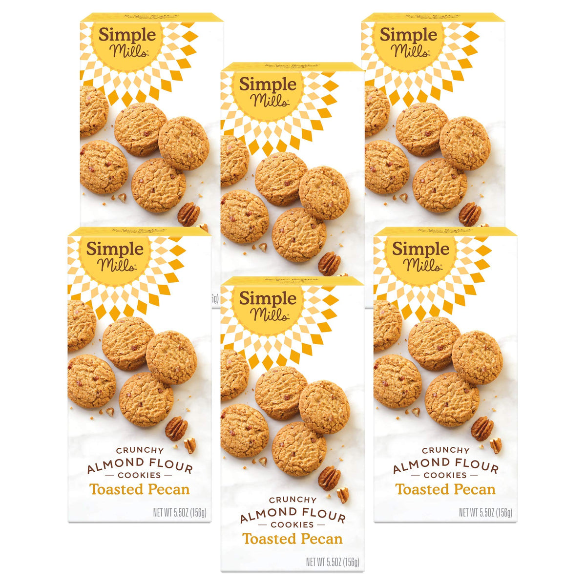 Simple Mills Almond Flour Toasted Pecan Cookies – Gluten Free, Organic Coconut Oil, 6 Count