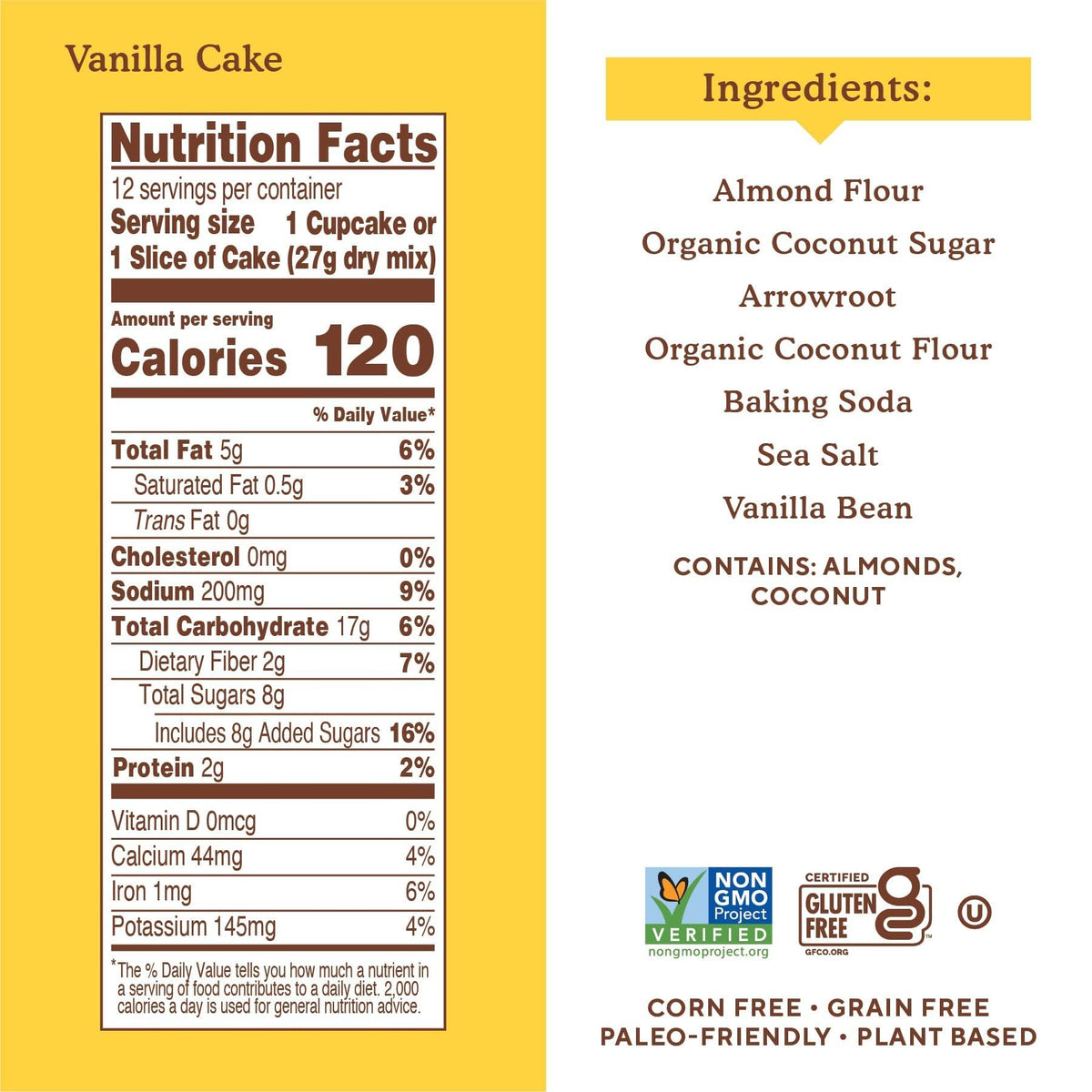 Simple Mills Almond Flour Vanilla Cake Mix – Gluten Free, Plant Based, Paleo | Pack of 3