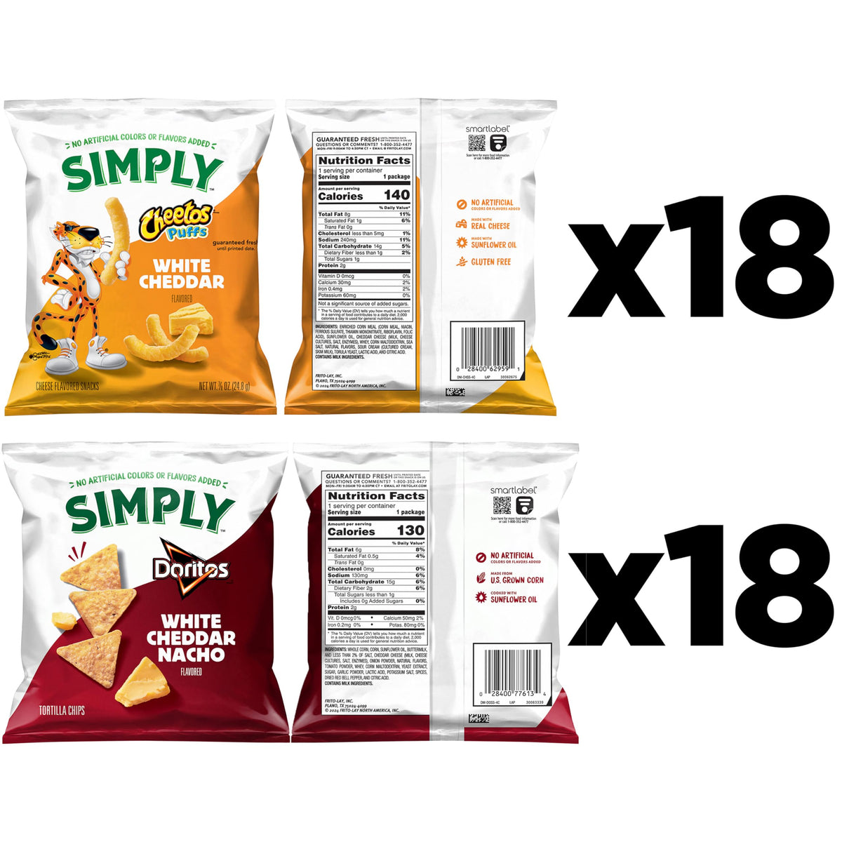 Simply Doritos & Cheetos Mix Variety Pack, 0.875 oz (Pack of 36)