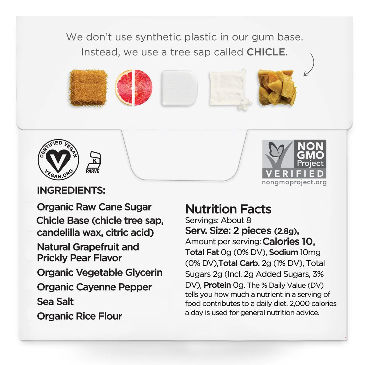 SIMPLY Gum Cleanse Grapefruit & Prickly Pear — Plastic-Free Natural Chewing Gum, 12 Pack