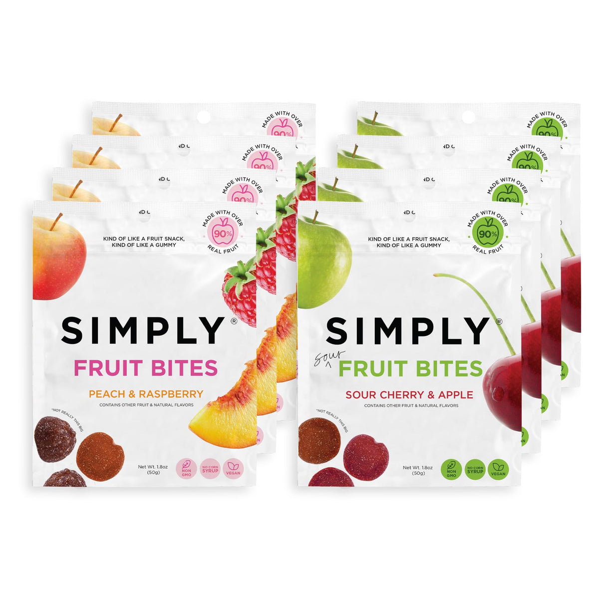 SIMPLY Really Real Gummies – Real Fruit Snack Variety Pack, 1.8 oz (8 count) | Gluten Free & Kosher