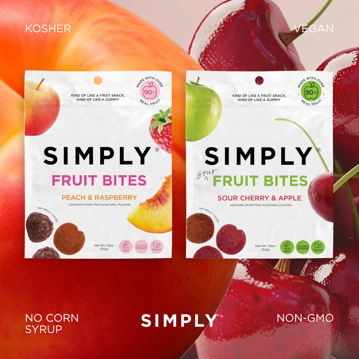 SIMPLY Really Real Gummies – Real Fruit Snack Variety Pack, 1.8 oz (8 count) | Gluten Free & Kosher