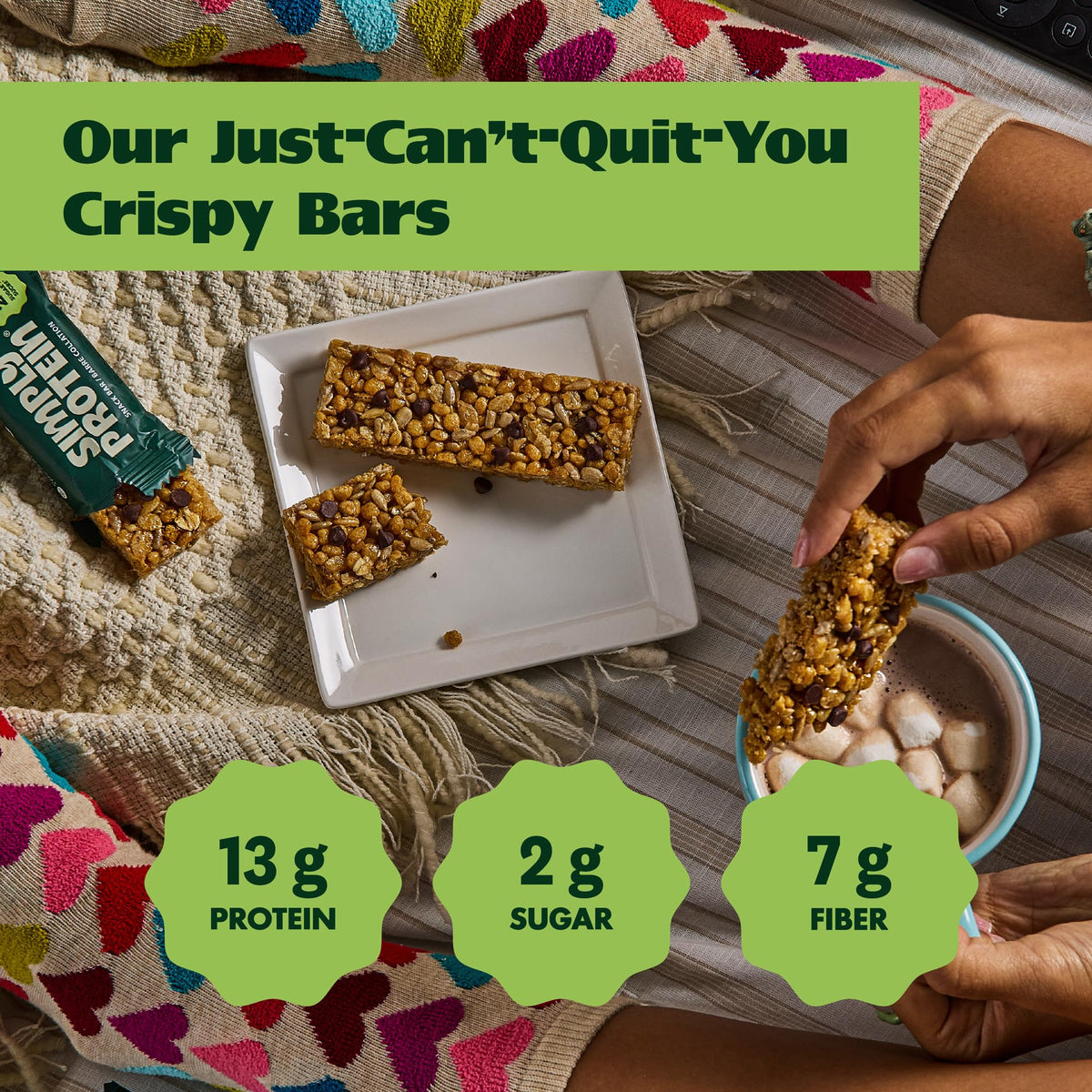 Simply Protein Crispy Bars Variety Pack – 13g Protein, 2g Sugar, 7g Fiber