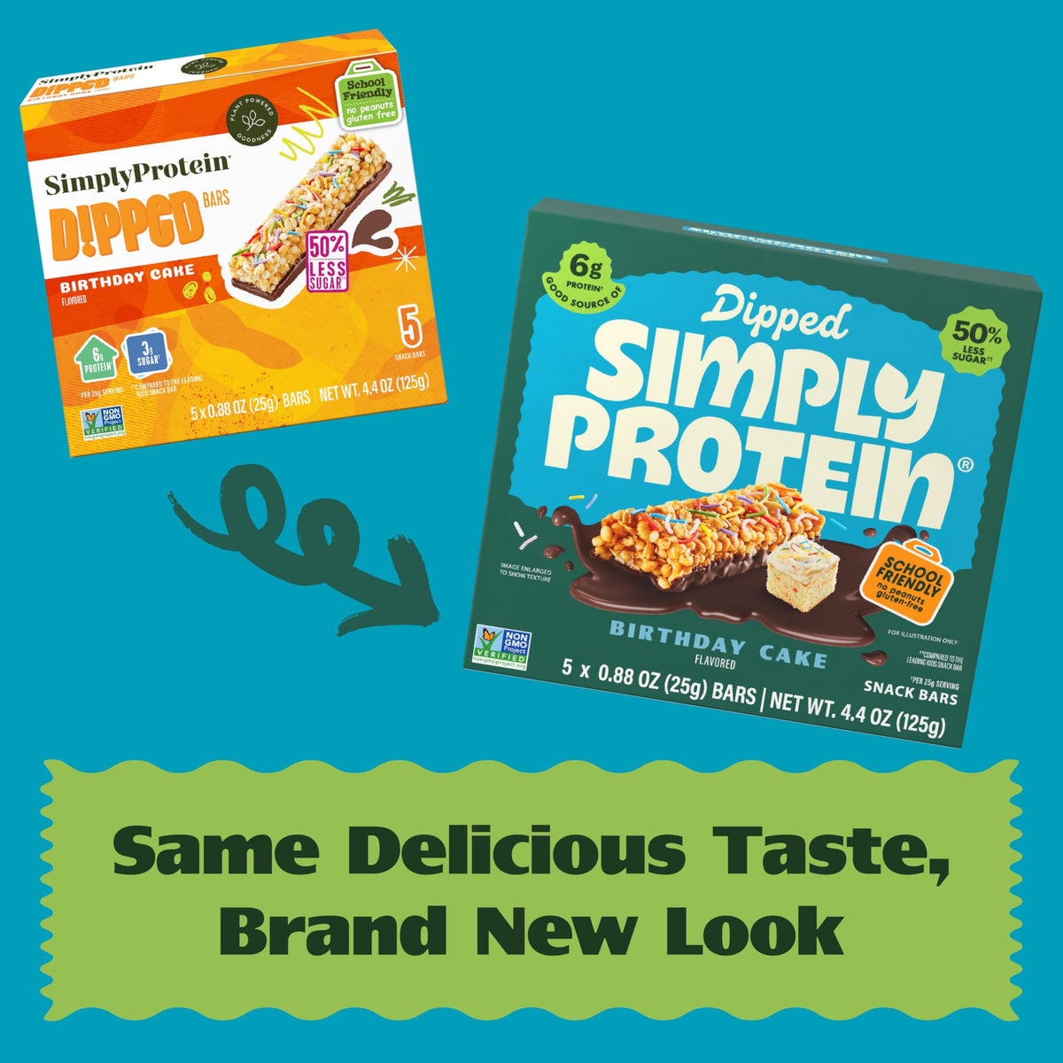 Simply Protein Dipped Bars Variety Pack – 30 Count (Cookies & Creme, Chocoberry, Birthday Cake) | 6g Protein, 3g Sugar, 100 Calories