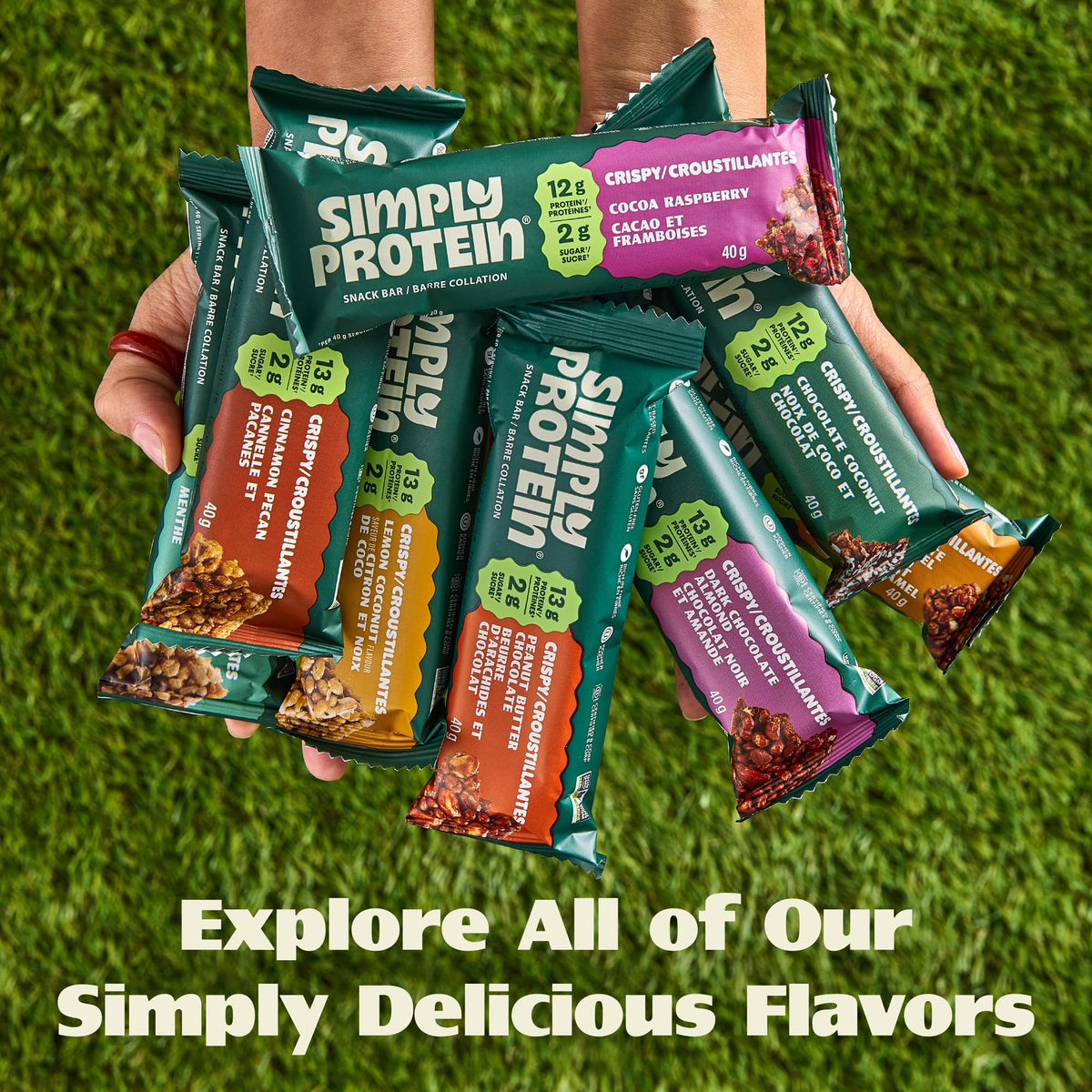 Simply Protein Dark Chocolate Almond Crispy Bars – 24 Bars | 13g Protein, 2g Sugar, 7g Fiber | Plant-Based, Gluten Free