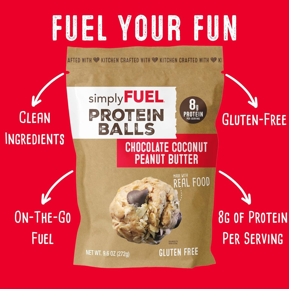 simplyFUEL Whole-Food Protein Balls Variety Pack (Best Sellers) – 8 g Protein, Gluten-Free, 2 x 9.6 oz