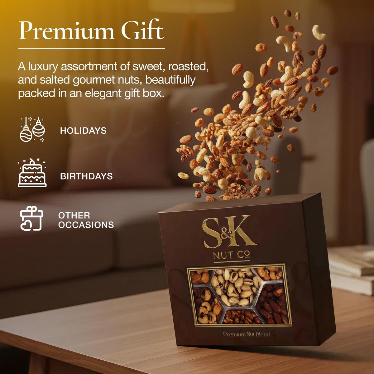 S&K Nut Co. Mother’s Day Nuts Gift Tray – Gourmet Mixed Nuts