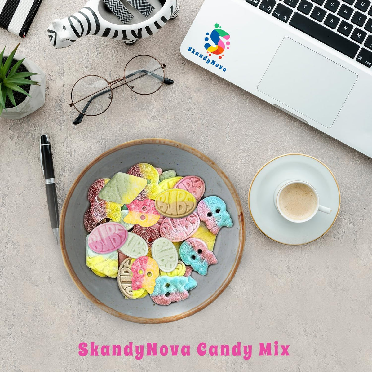 SkandyNova Bubs Swedish Candy Mix – 1 lb Foam Gummies, Assorted Shapes & Flavors